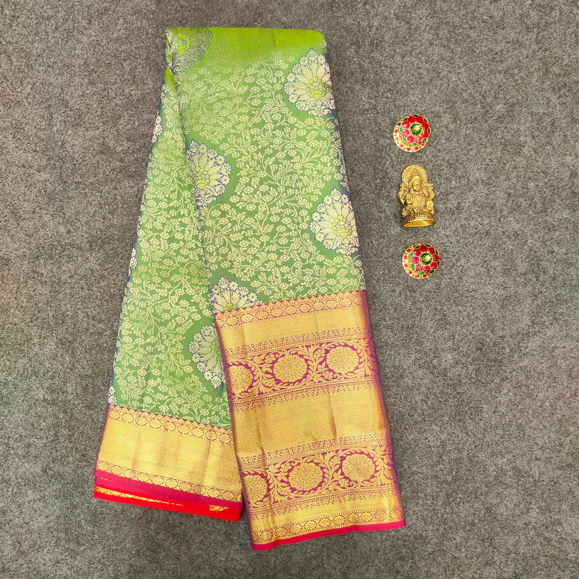 Kanchi Pattu Bridal Pure Zari Saree - Ambica Wedding Mall
