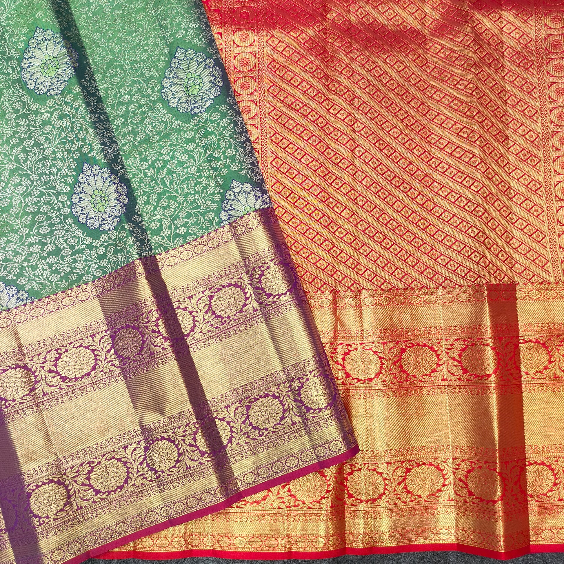 Kanchi Pattu Bridal Pure Zari Saree - Ambica Wedding Mall