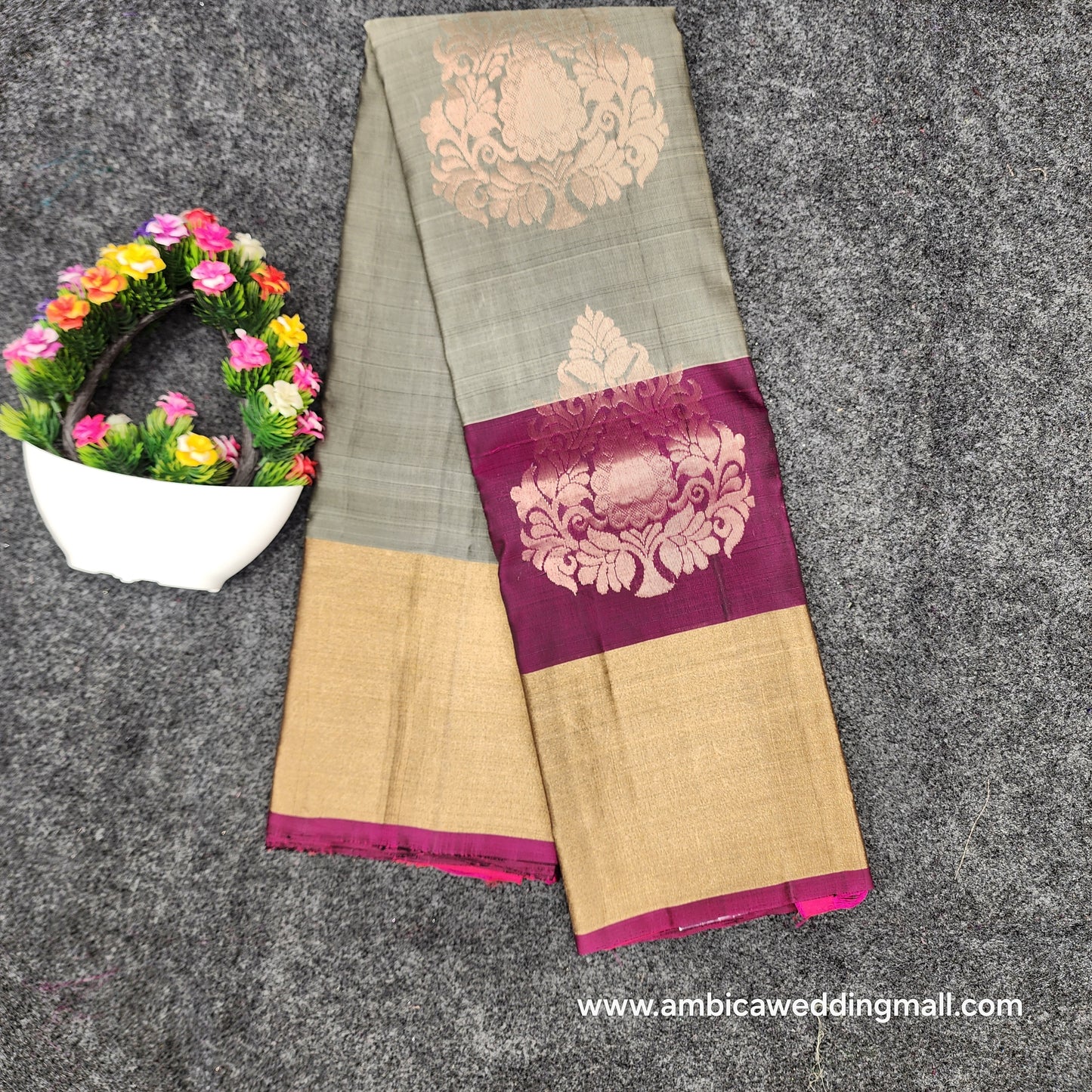 Kanchipattu lightweight Handloom Kadi Butta saree - Ambica Wedding Mall