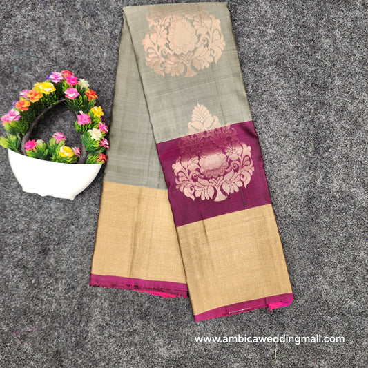 Kanchipattu lightweight Handloom Kadi Butta saree - Ambica Wedding Mall