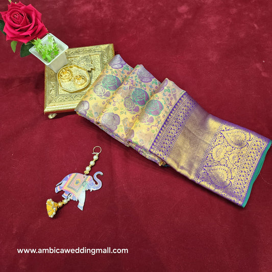 Pure Kanchi Pattu Bridal Handloom Saree - Ambica Wedding Mall