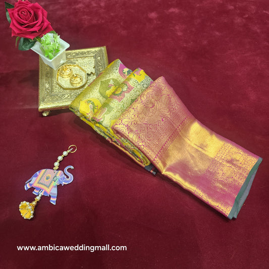 Pure Kanchi Pattu bridal handloom sarees - Ambica Wedding Mall