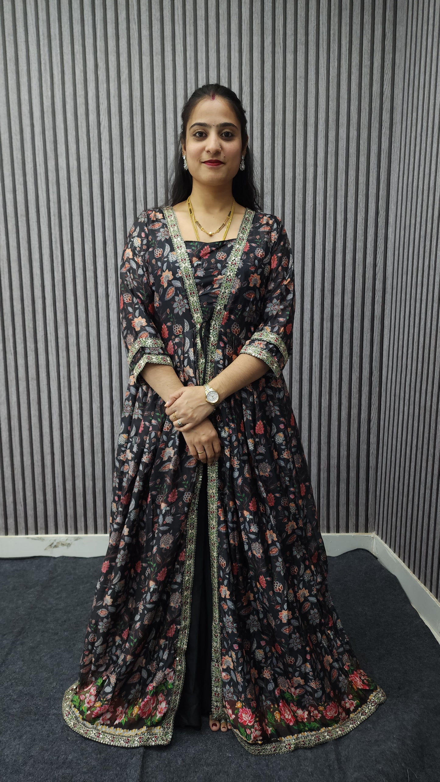 Crop Top with Jacket Fancy Designer Dress - Ambica Wedding Mall