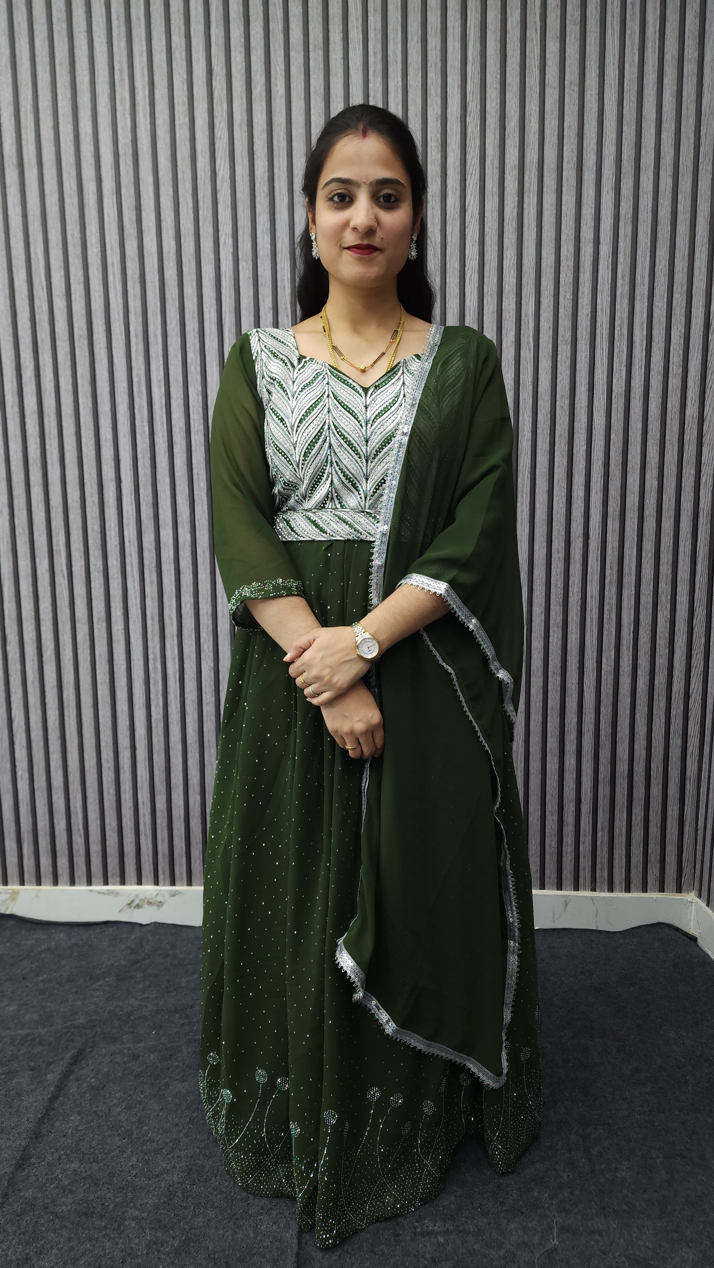 Designer Dress Patch Green Spl Fancy Work - Ambica Wedding Mall