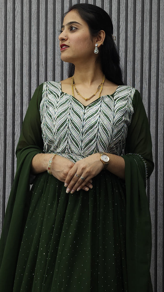 Designer Dress Patch Green Spl Fancy Work - Ambica Wedding Mall