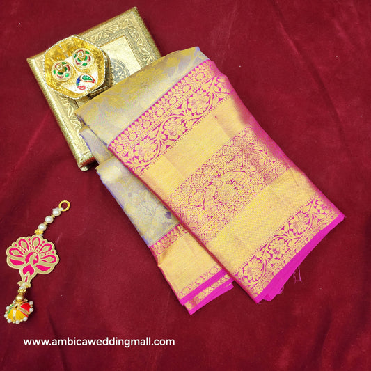 Pure Resham Bridal Kanchi Pattu Handloom Saree - Ambica Wedding Mall