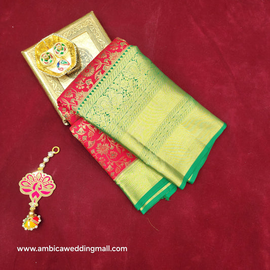 Pure Resham Bridal Kanchi Pattu Handloom Saree - Ambica Wedding Mall