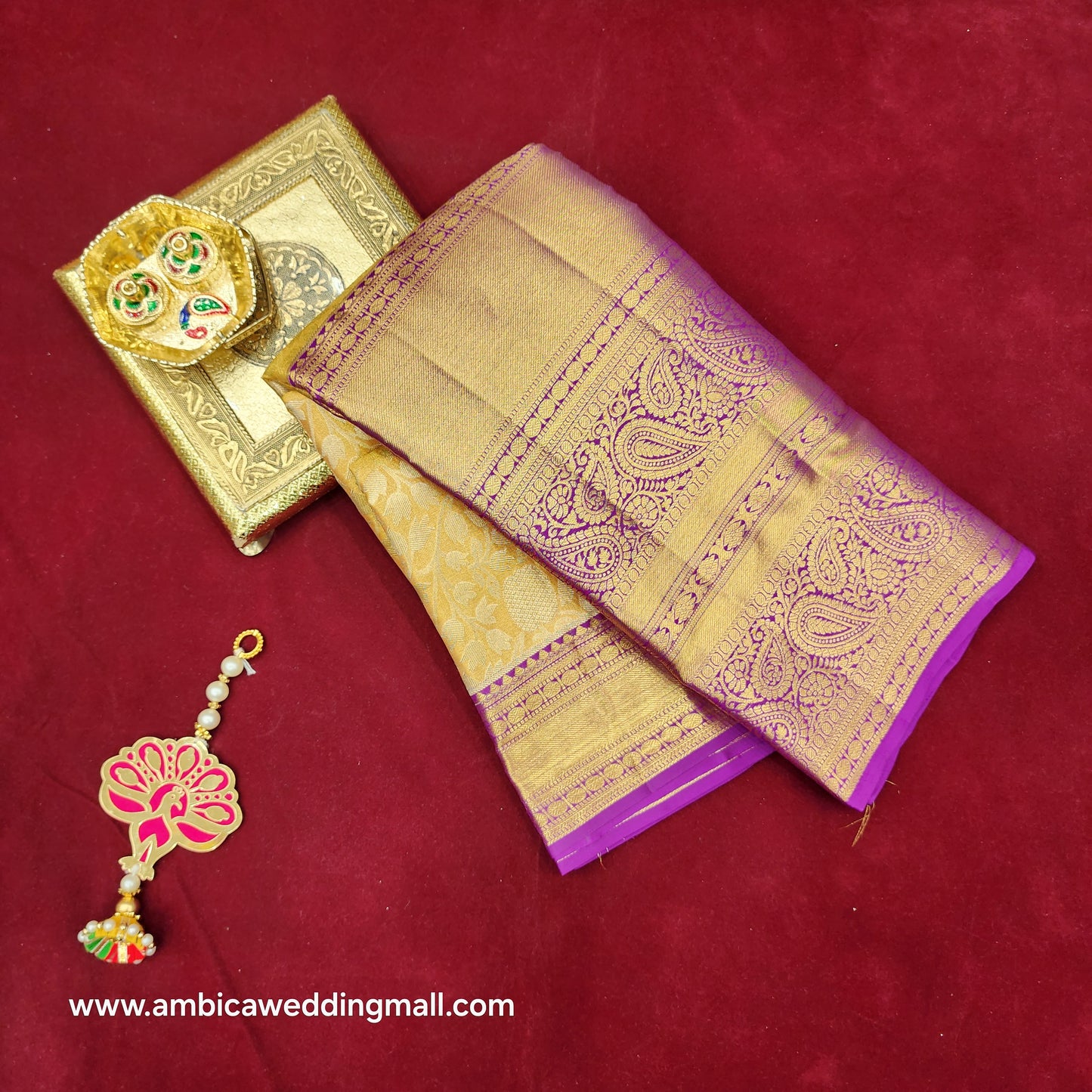 Pure Resham Bridal Kanchi Pattu Handloom Saree - Ambica Wedding Mall