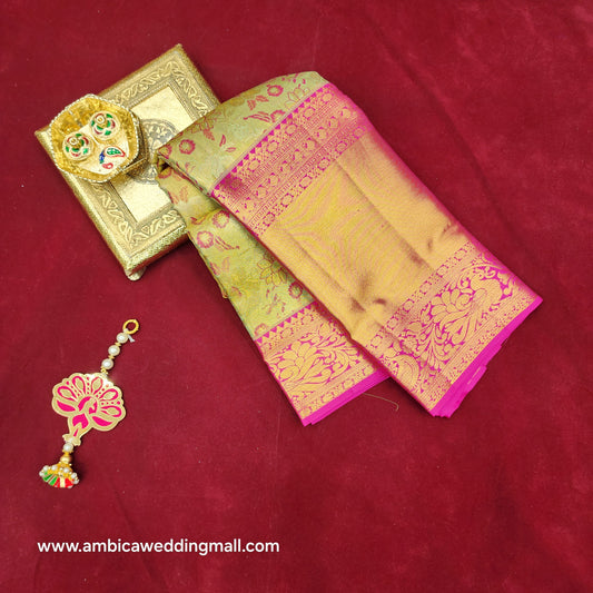 Pure Resham Bridal Kanchi Pattu Handloom Saree - Ambica Wedding Mall