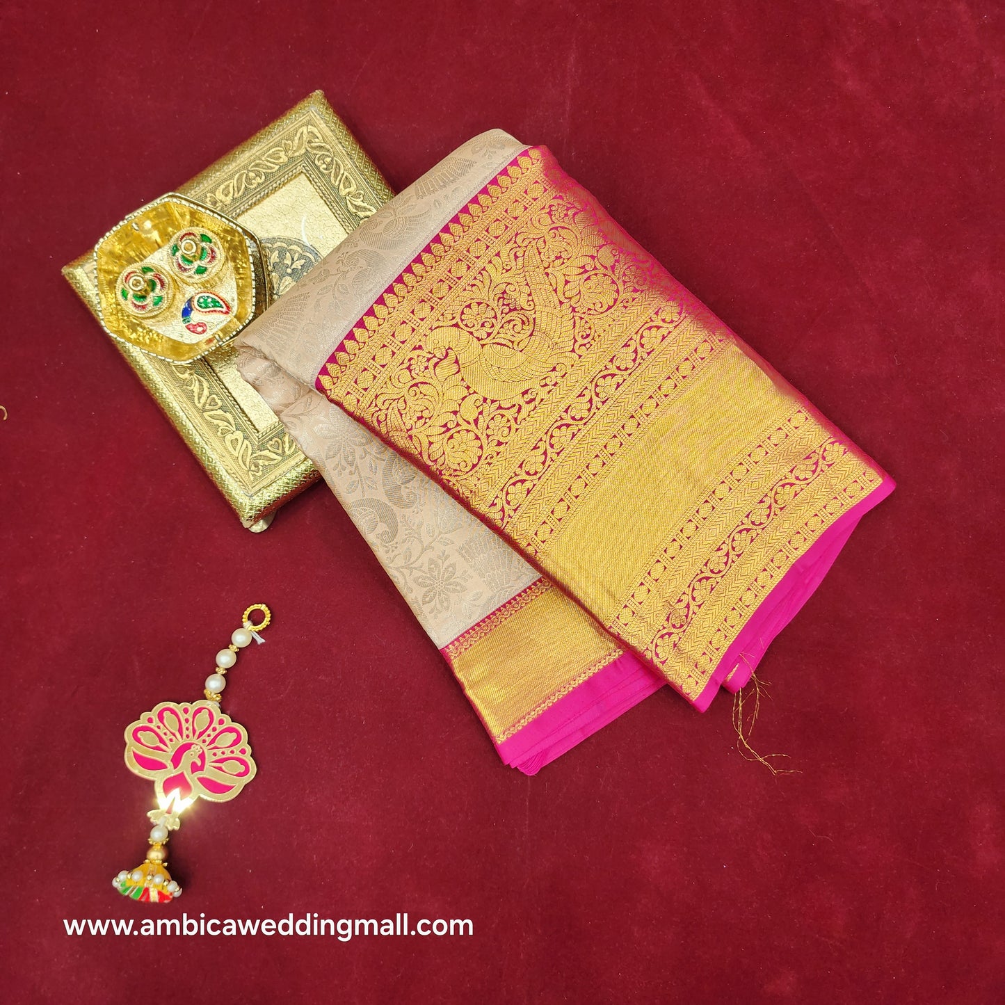 Pure Resham Bridal Kanchi Pattu Handloom Saree - Ambica Wedding Mall