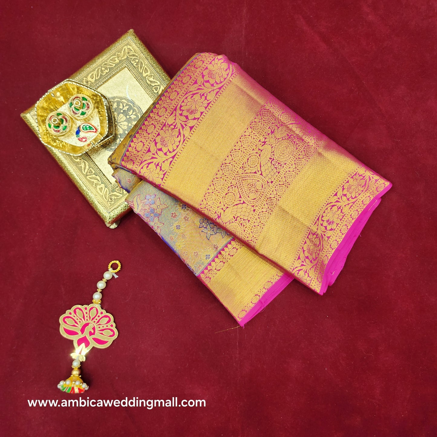 Pure Resham Bridal Kanchi Pattu Handloom Saree - Ambica Wedding Mall
