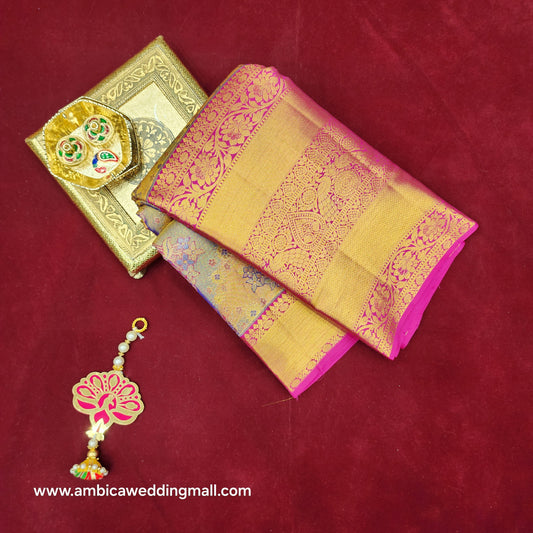 Pure Resham Bridal Kanchi Pattu Handloom Saree - Ambica Wedding Mall