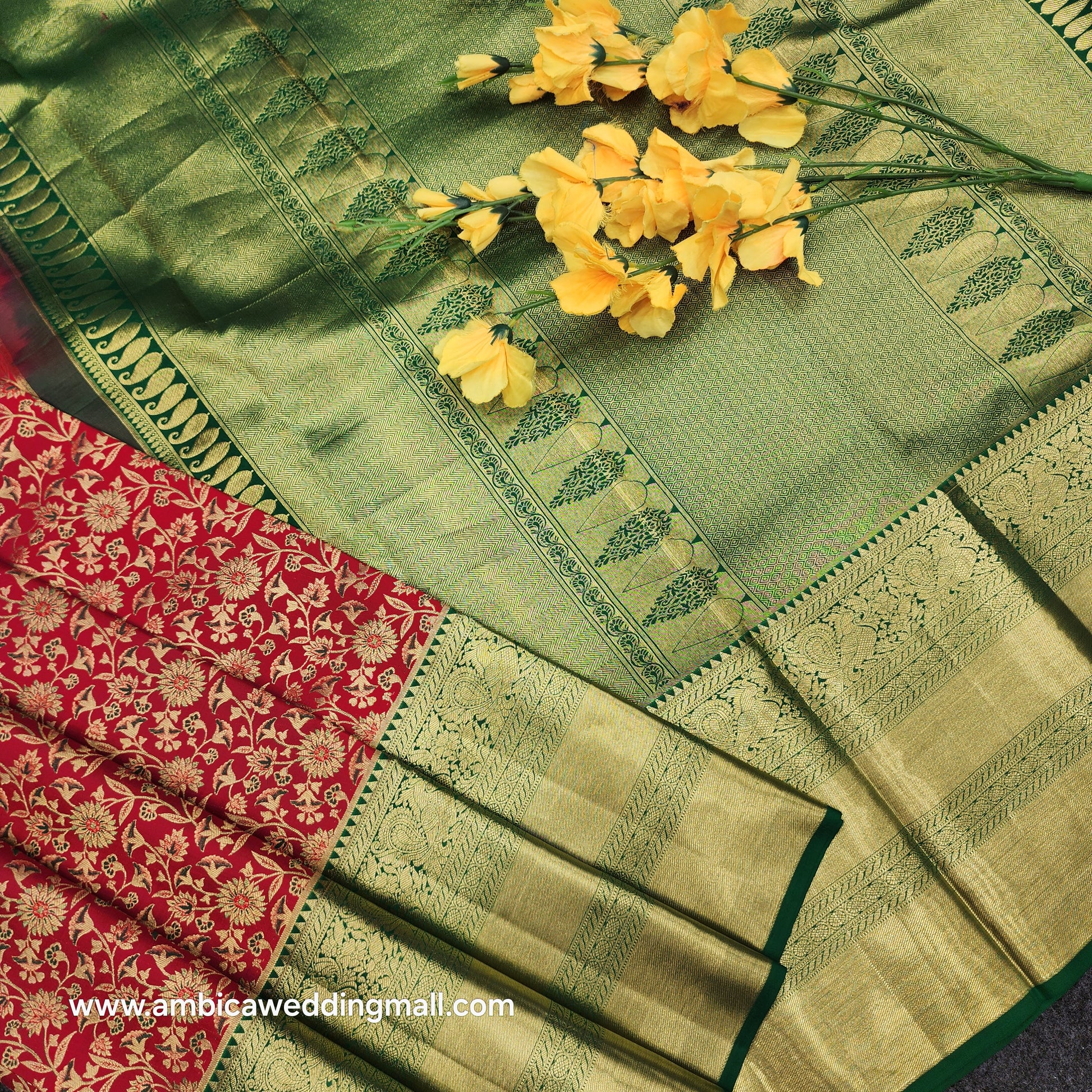 Pure Resham Bridal Kanchi Pattu Handloom Saree - Ambica Wedding Mall