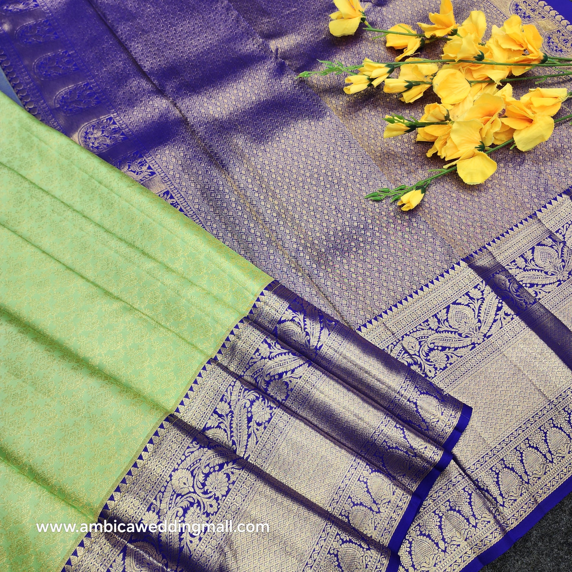 Pure Resham Bridal Kanchi Pattu Handloom Saree - Ambica Wedding Mall