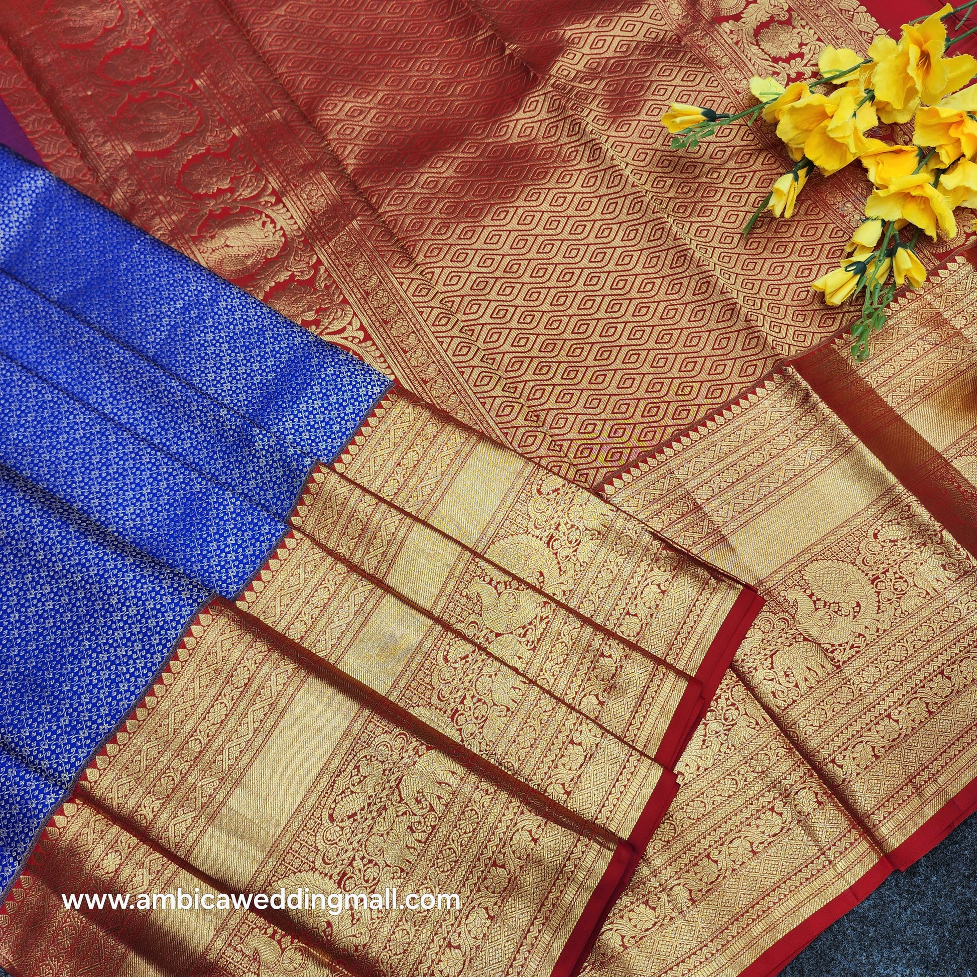 Pure Resham Bridal Kanchi Pattu Handloom Saree - Ambica Wedding Mall