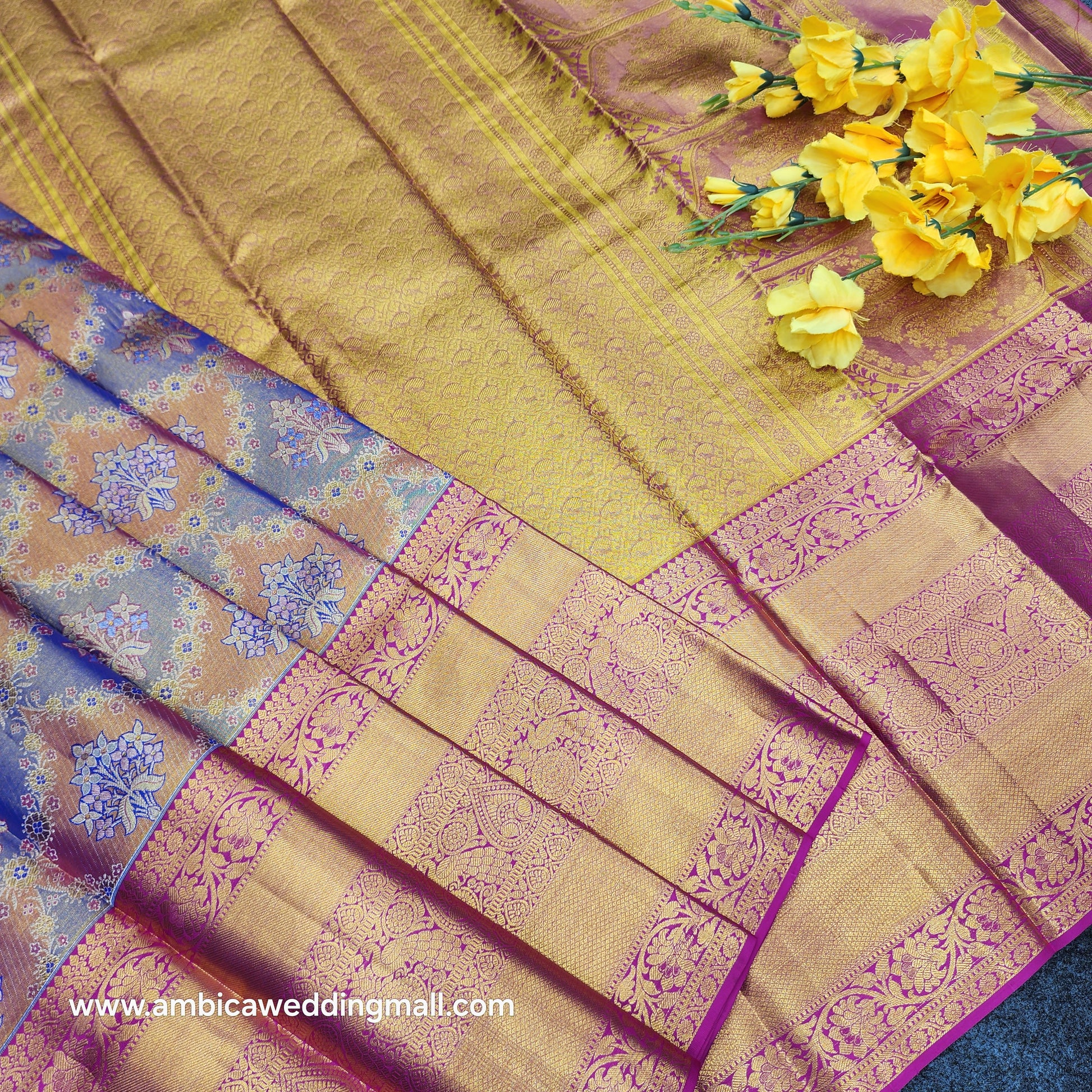 Pure Resham Bridal Kanchi Pattu Handloom Saree - Ambica Wedding Mall
