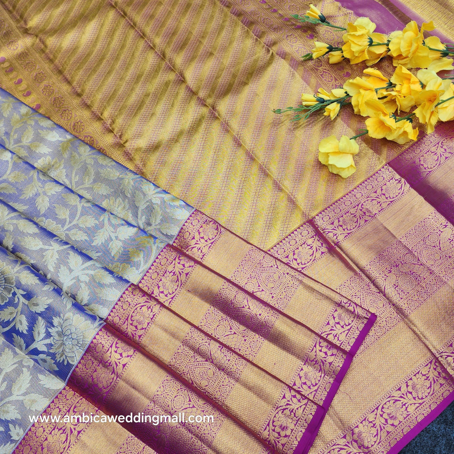 Pure Resham Bridal Kanchi Pattu Handloom Saree - Ambica Wedding Mall