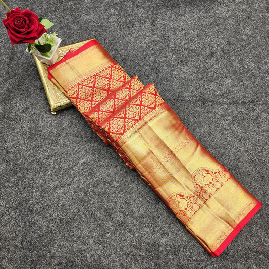 Pure Resham Bridal Kanchi Pattu Handloom Saree - Ambica Wedding Mall
