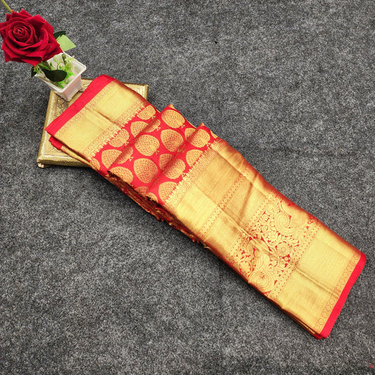 Pure Resham Bridal Kanchi Pattu Handloom Saree - Ambica Wedding Mall