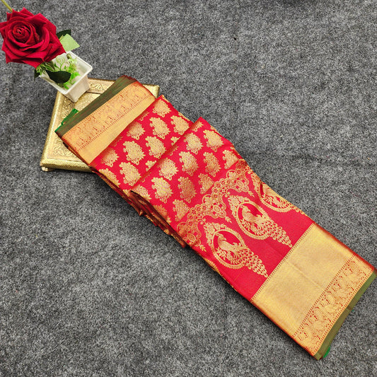 Pure Resham Bridal Kanchi Pattu Handloom Saree - Ambica Wedding Mall