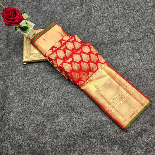 Pure Resham Bridal Kanchi Pattu Handloom Saree - Ambica Wedding Mall
