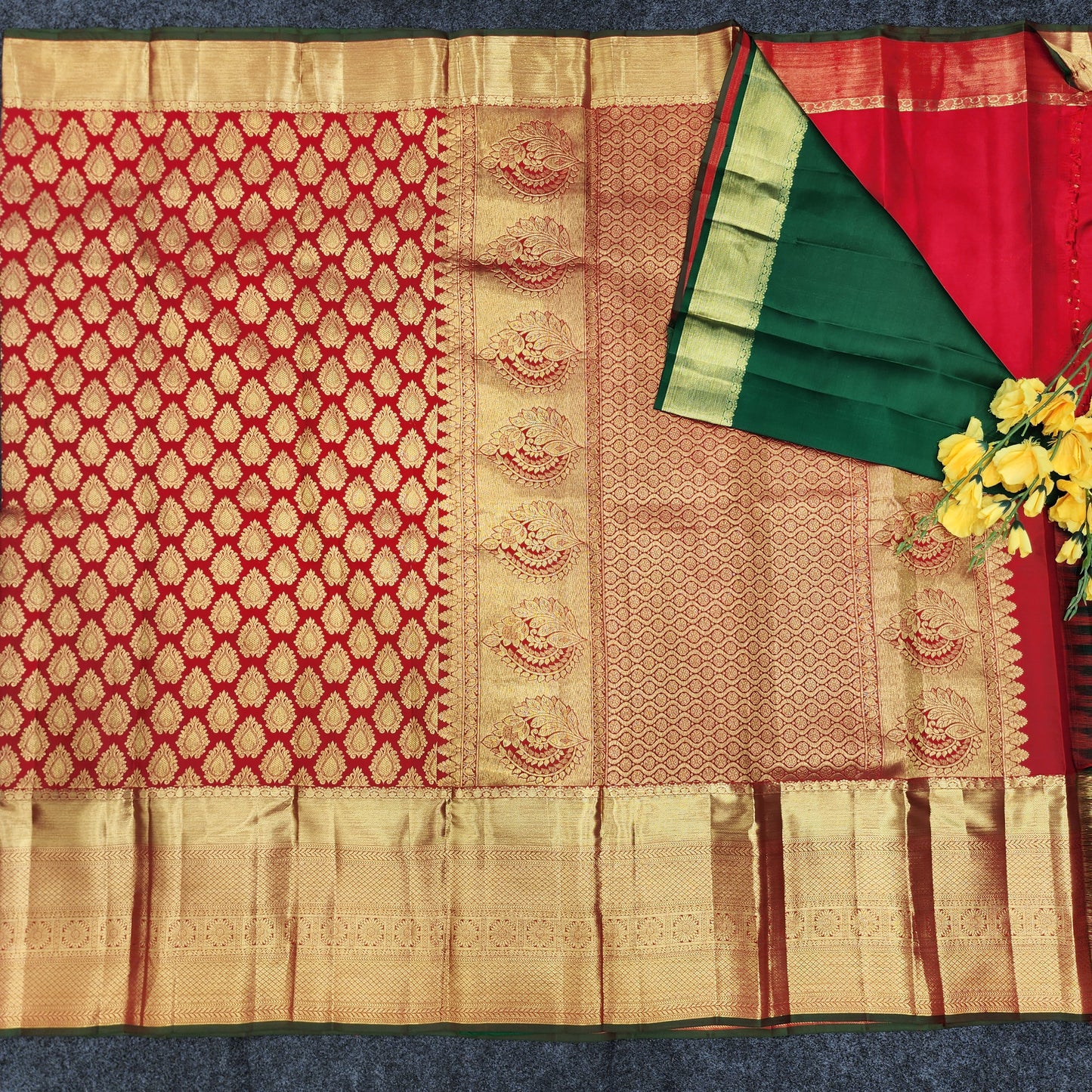 Pure Resham Bridal Kanchi Pattu Handloom Saree - Ambica Wedding Mall