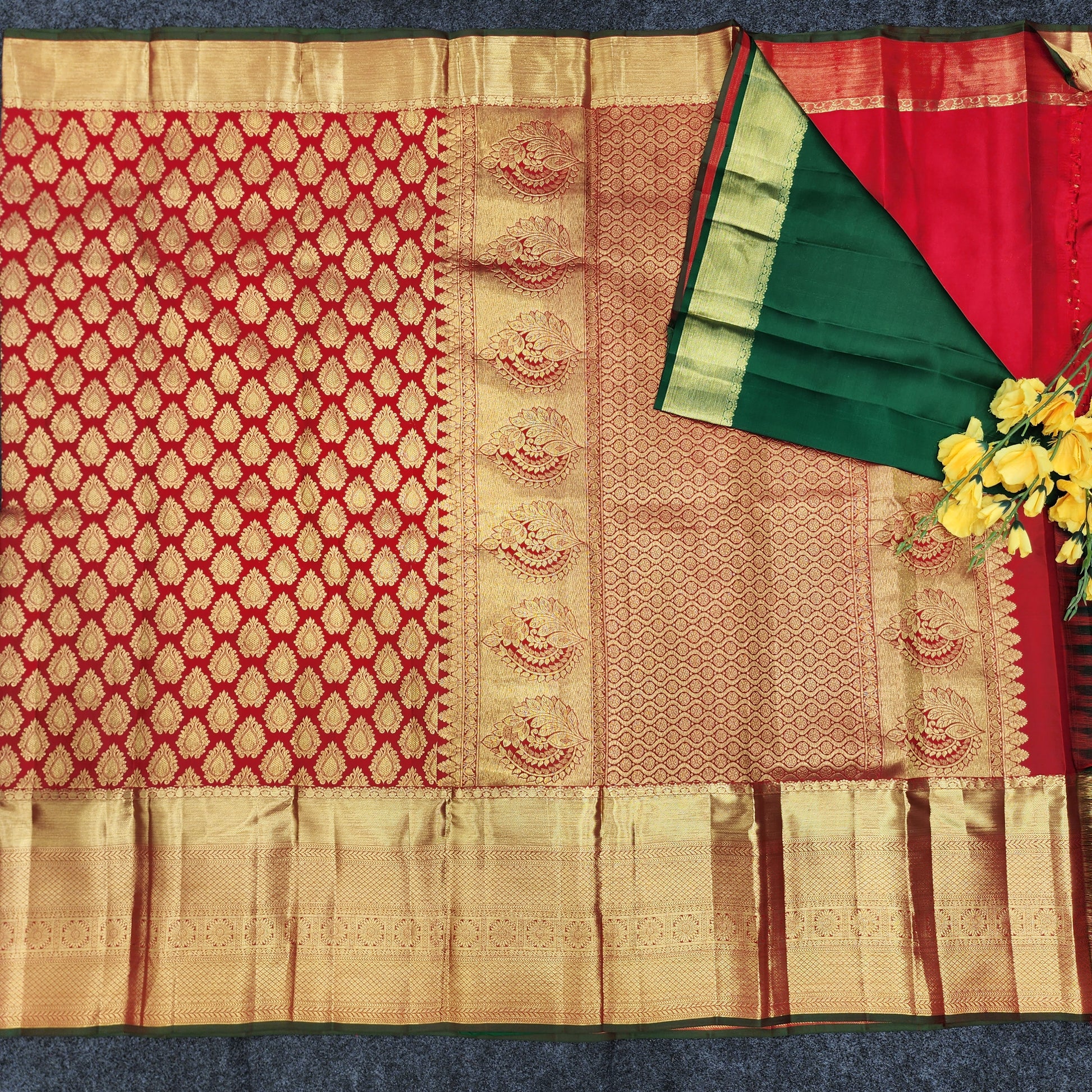 Pure Resham Bridal Kanchi Pattu Handloom Saree - Ambica Wedding Mall