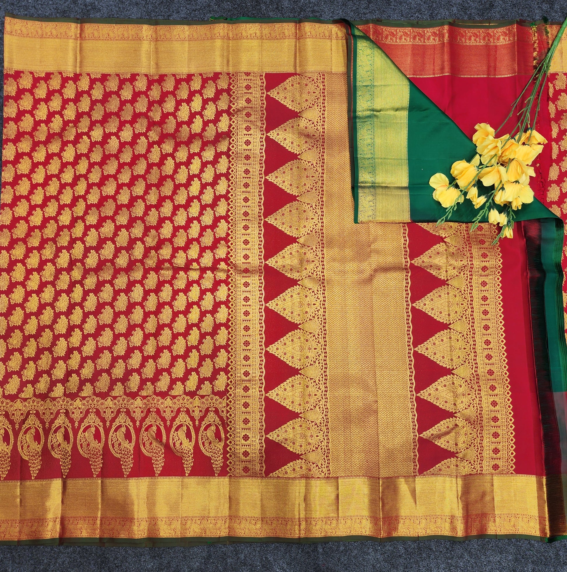 Pure Resham Bridal Kanchi Pattu Handloom Saree - Ambica Wedding Mall
