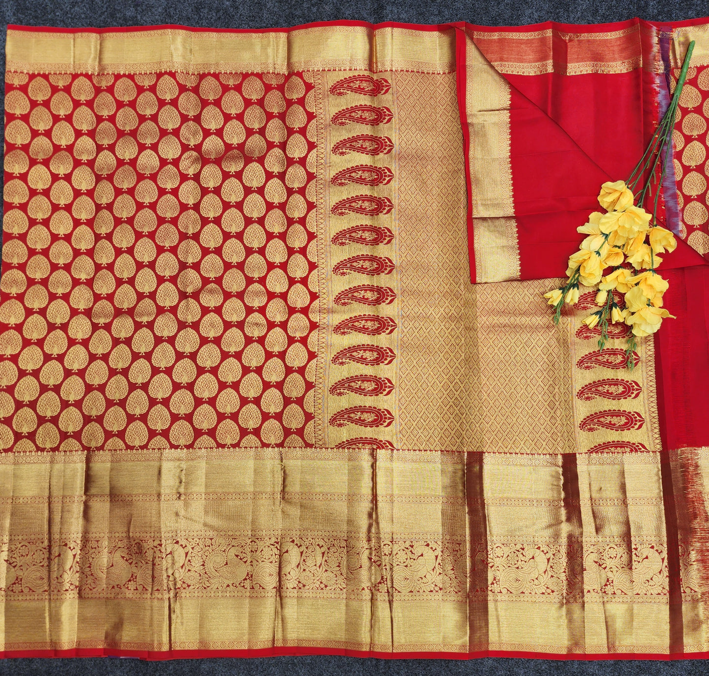 Pure Resham Bridal Kanchi Pattu Handloom Saree - Ambica Wedding Mall