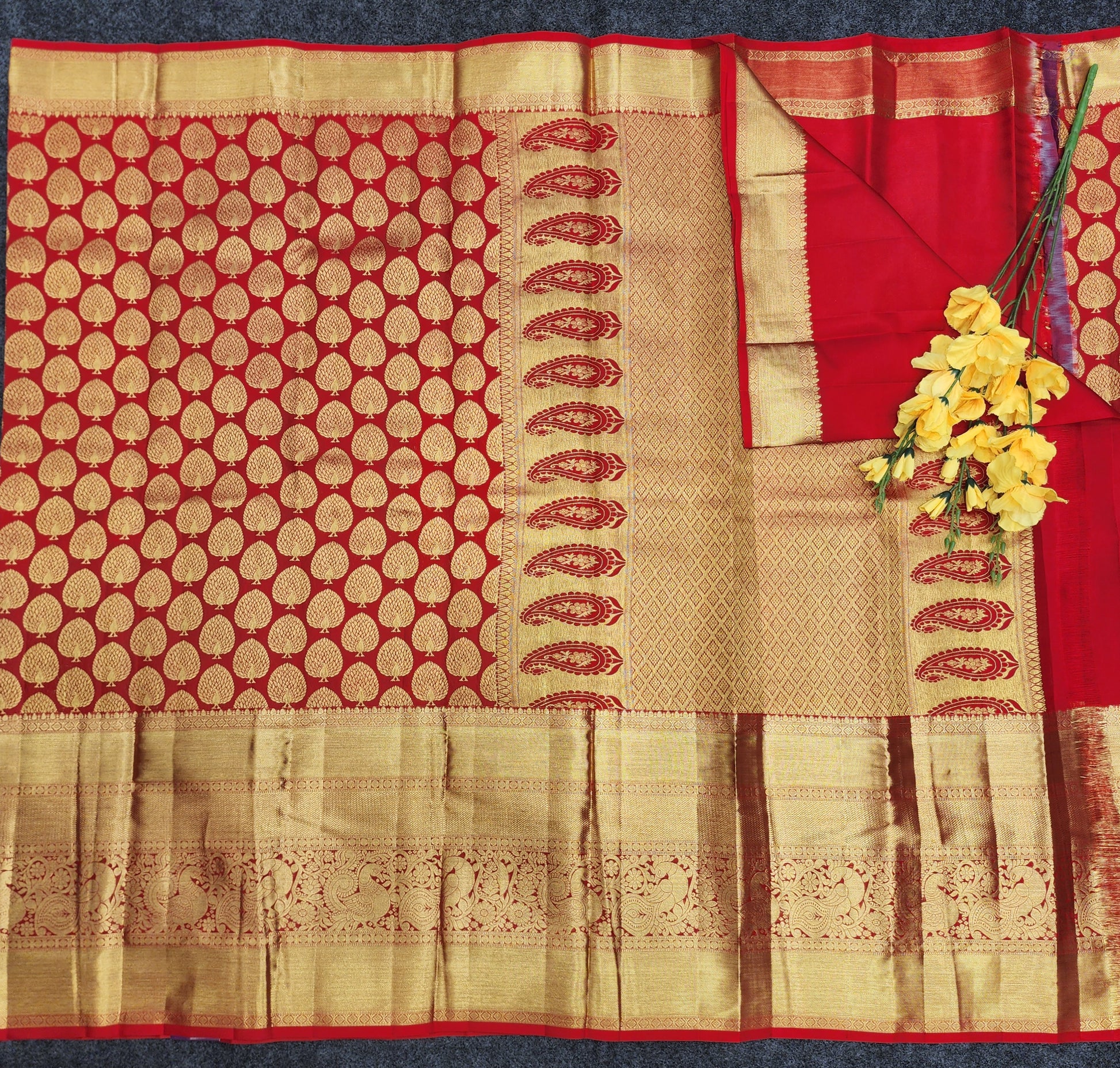 Pure Resham Bridal Kanchi Pattu Handloom Saree - Ambica Wedding Mall