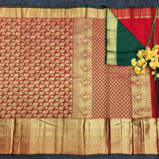 Pure Resham Bridal Kanchi Pattu Handloom Saree - Ambica Wedding Mall