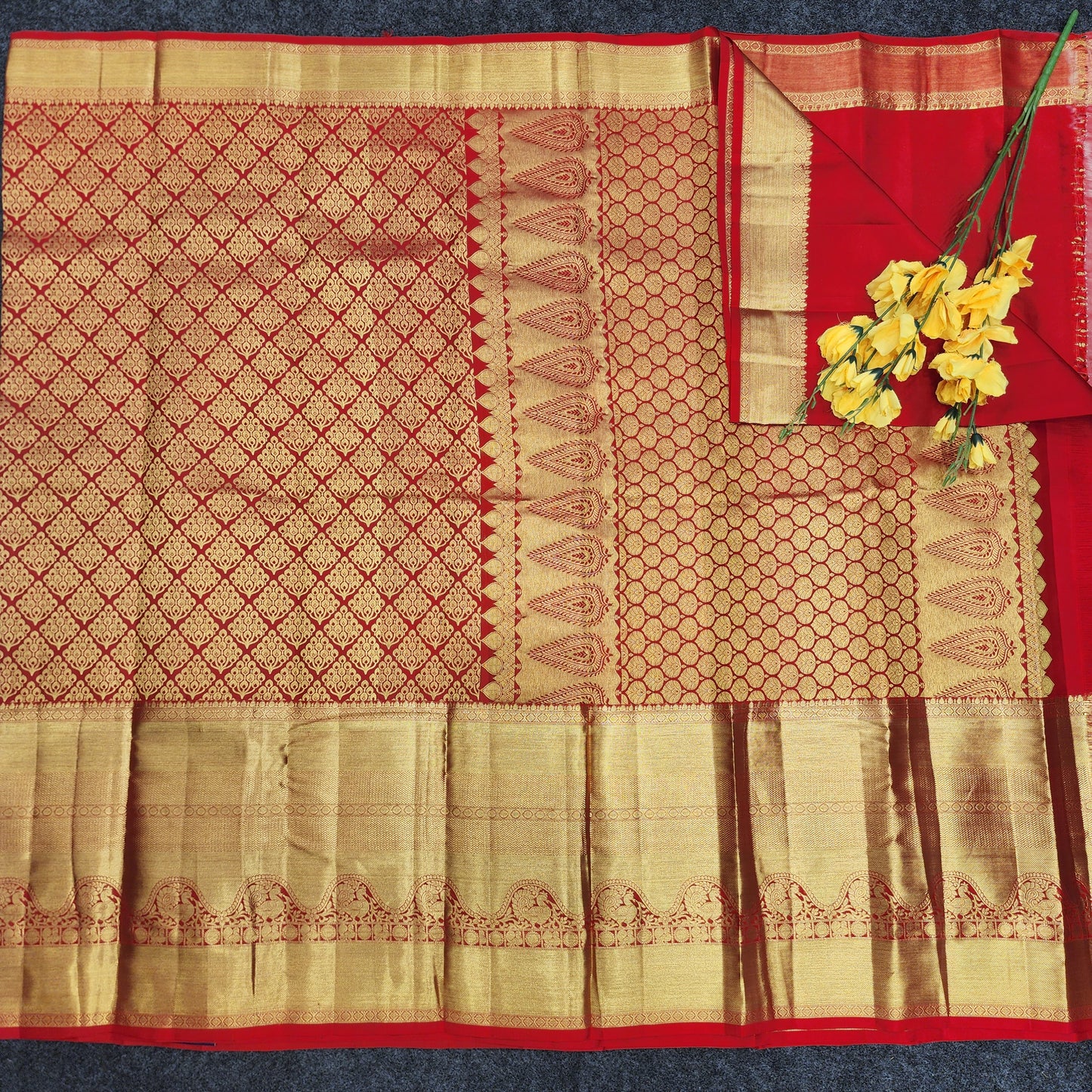 Pure Resham Bridal Kanchi Pattu Handloom Saree - Ambica Wedding Mall