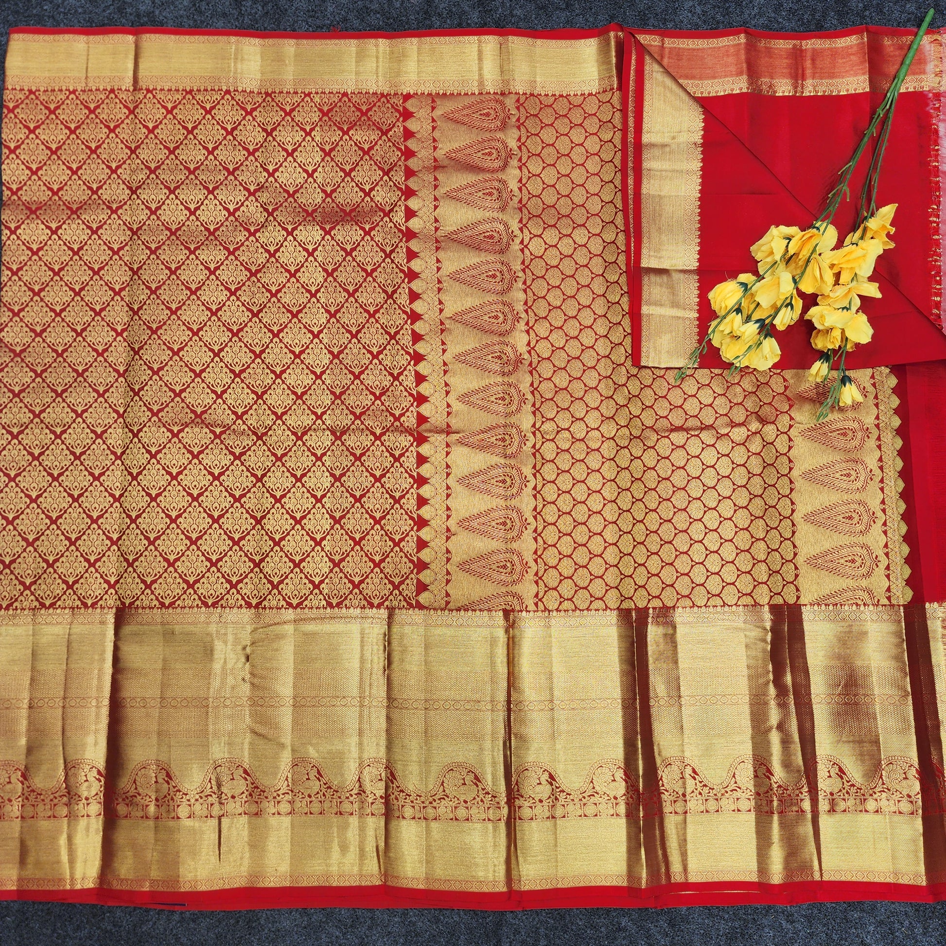 Pure Resham Bridal Kanchi Pattu Handloom Saree - Ambica Wedding Mall