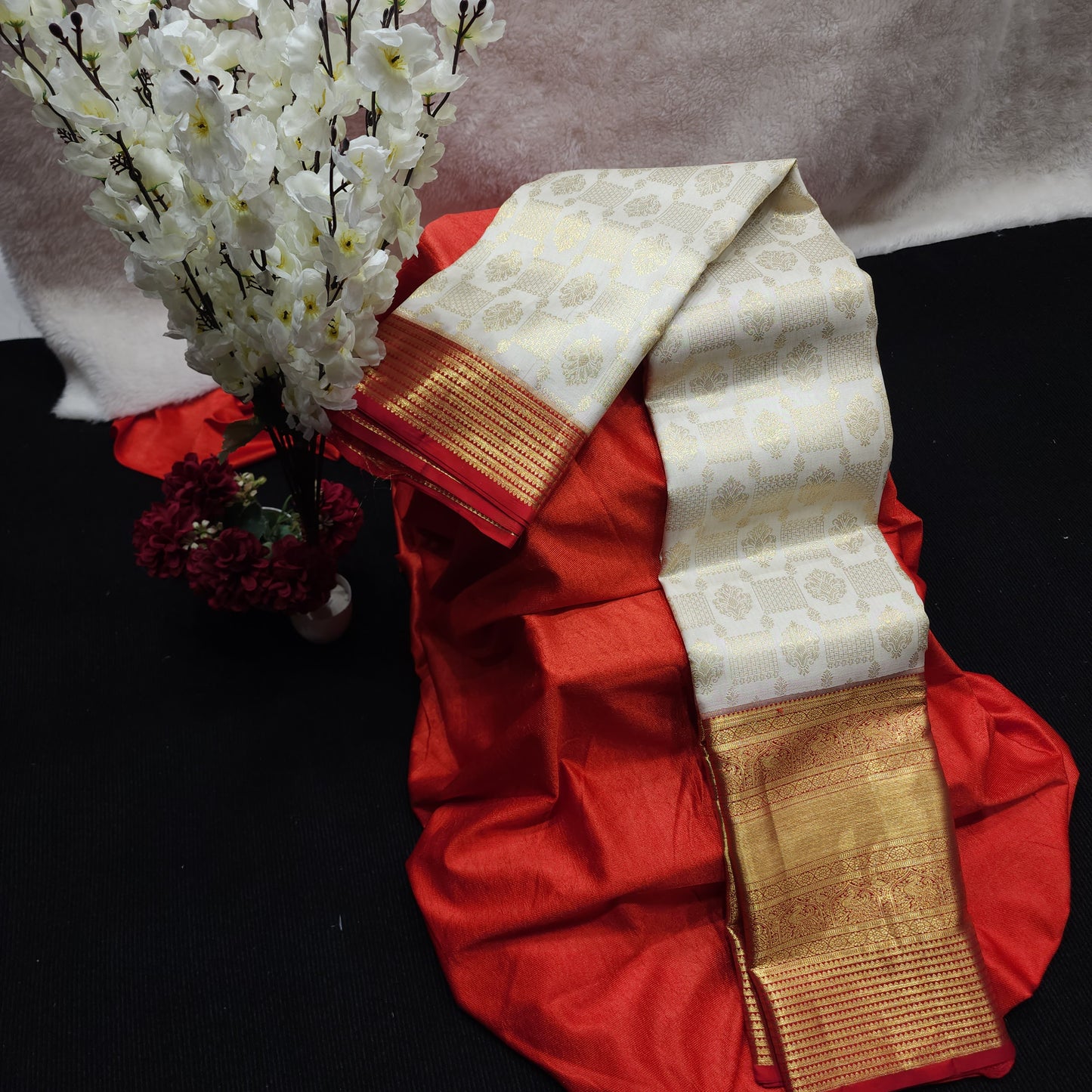 Pure Kanchi Pattu Handloom Talambralu Saree - Ambica Wedding Mall