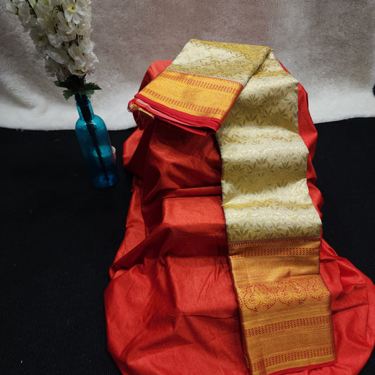 Pure Kanchi Pattu Handloom Talambralu Saree - Ambica Wedding Mall