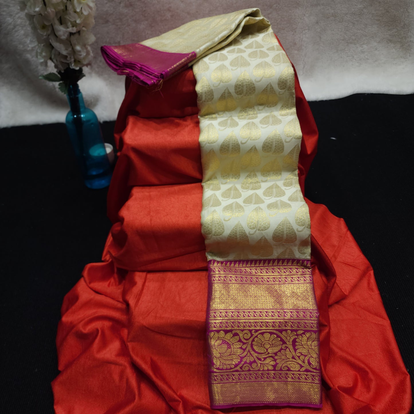 Pure Kanchi Pattu Handloom Talambralu Saree - Ambica Wedding Mall