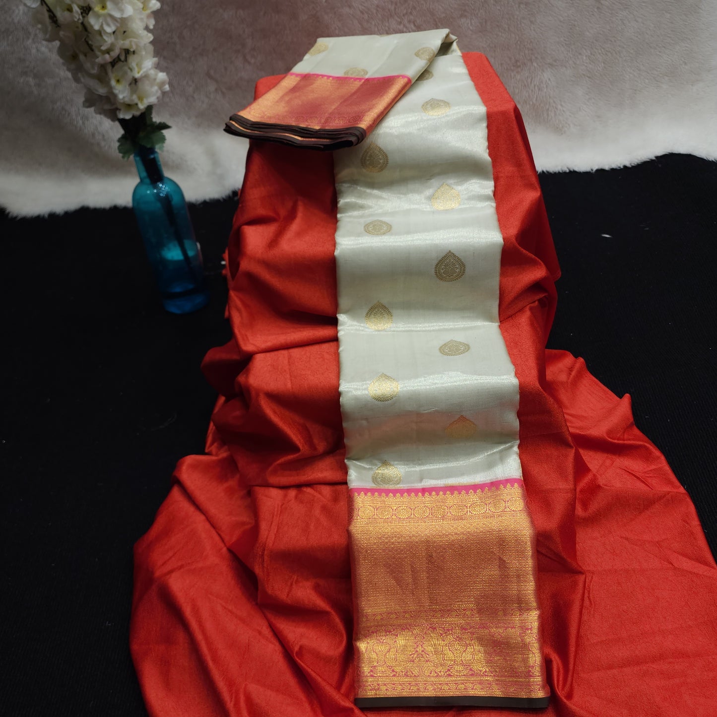 Pure Kanchi Pattu Handloom Talambralu Saree - Ambica Wedding Mall