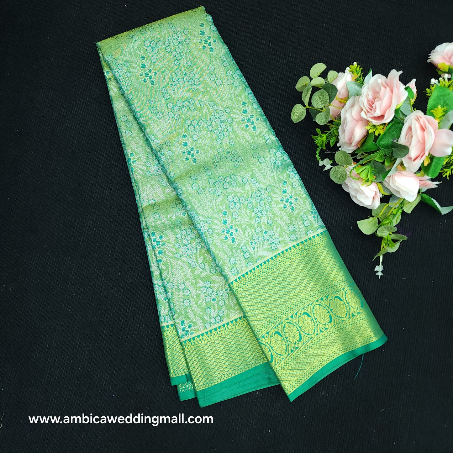 1 Gram Gold zari semi kanchi pattu saree - K1400