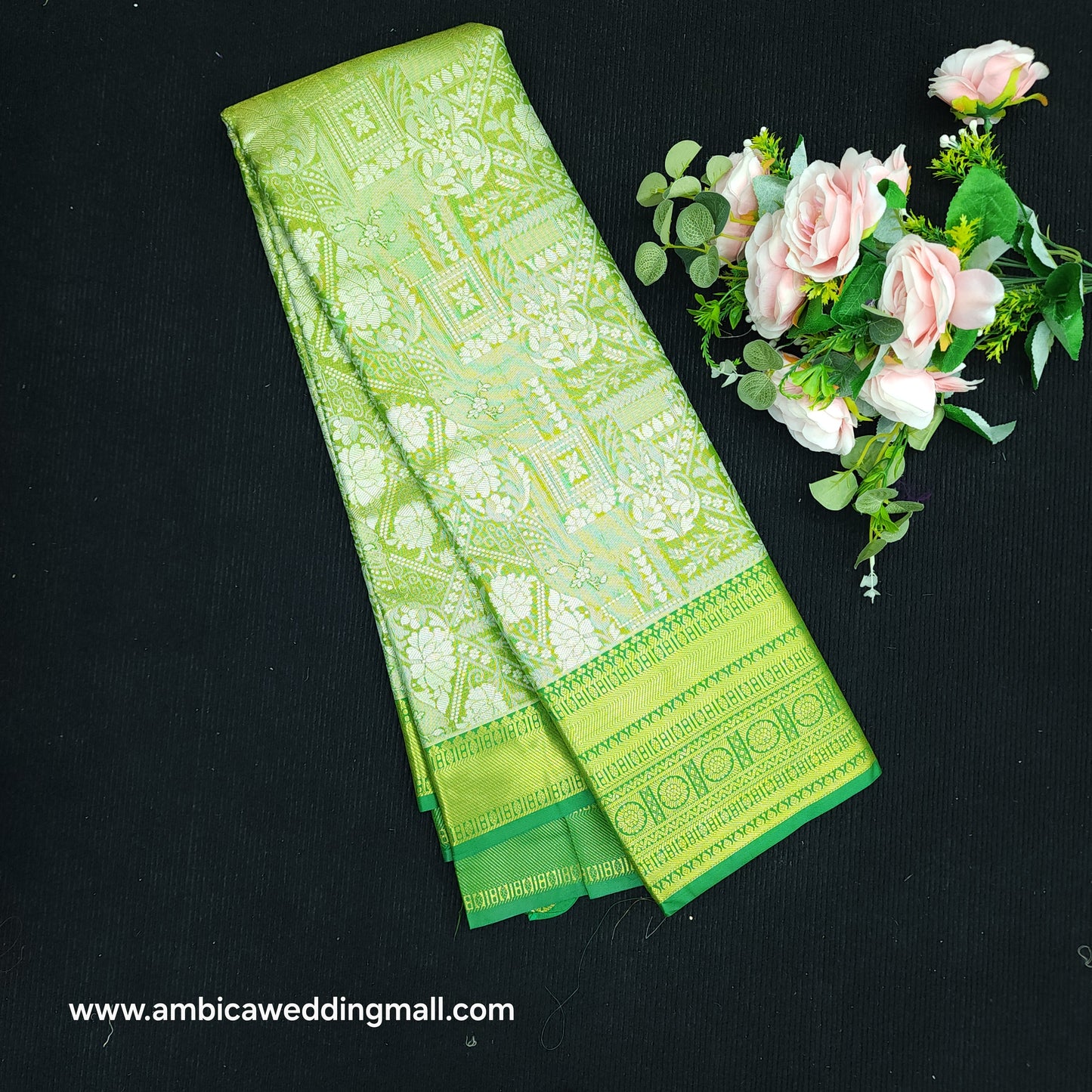 1 Gram Gold zari semi kanchi pattu saree - K1400