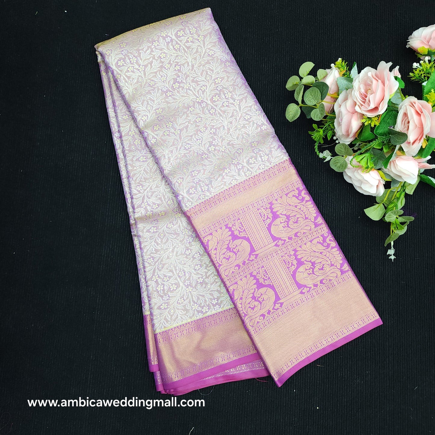 1 Gram Gold zari semi kanchi pattu saree - K1400