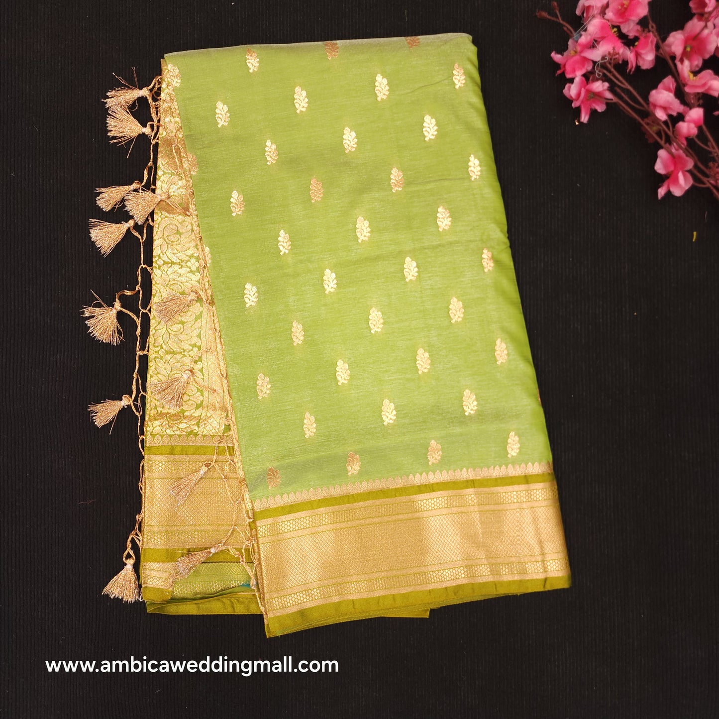 Semi Katan Banarasi Butta Saree - K1250