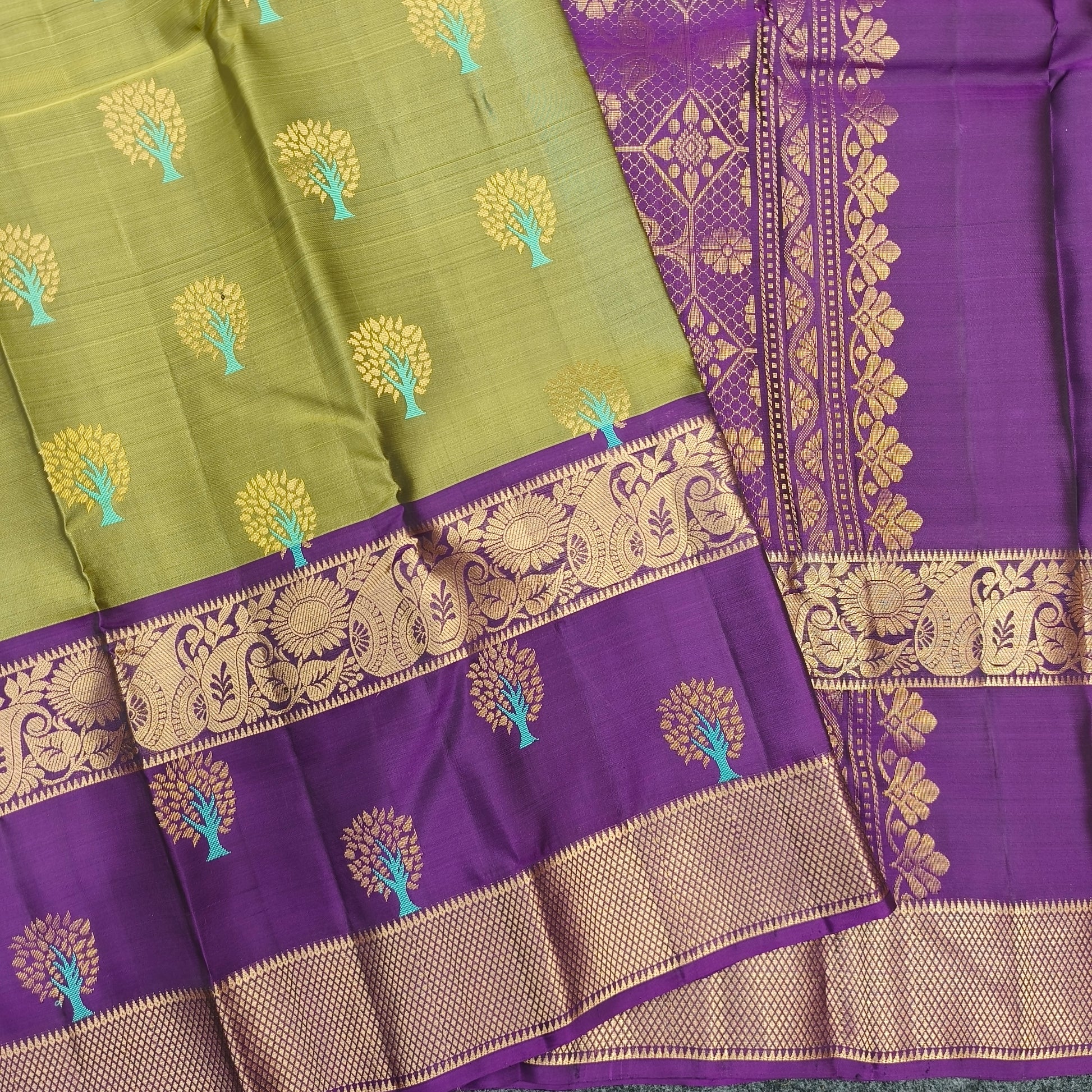 ✨Kanchi Pattu Handloom Gap Border Saree - Ambica Wedding Mall