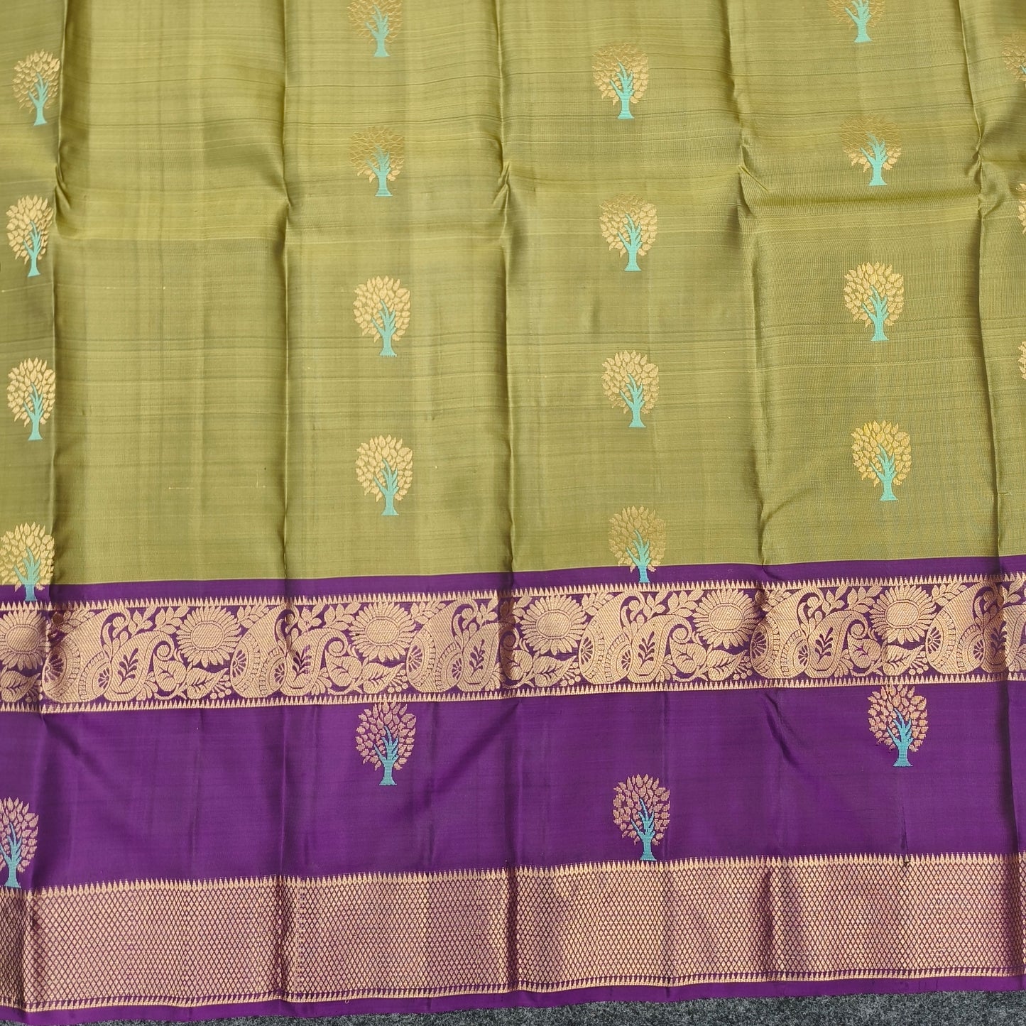 ✨Kanchi Pattu Handloom Gap Border Saree - Ambica Wedding Mall