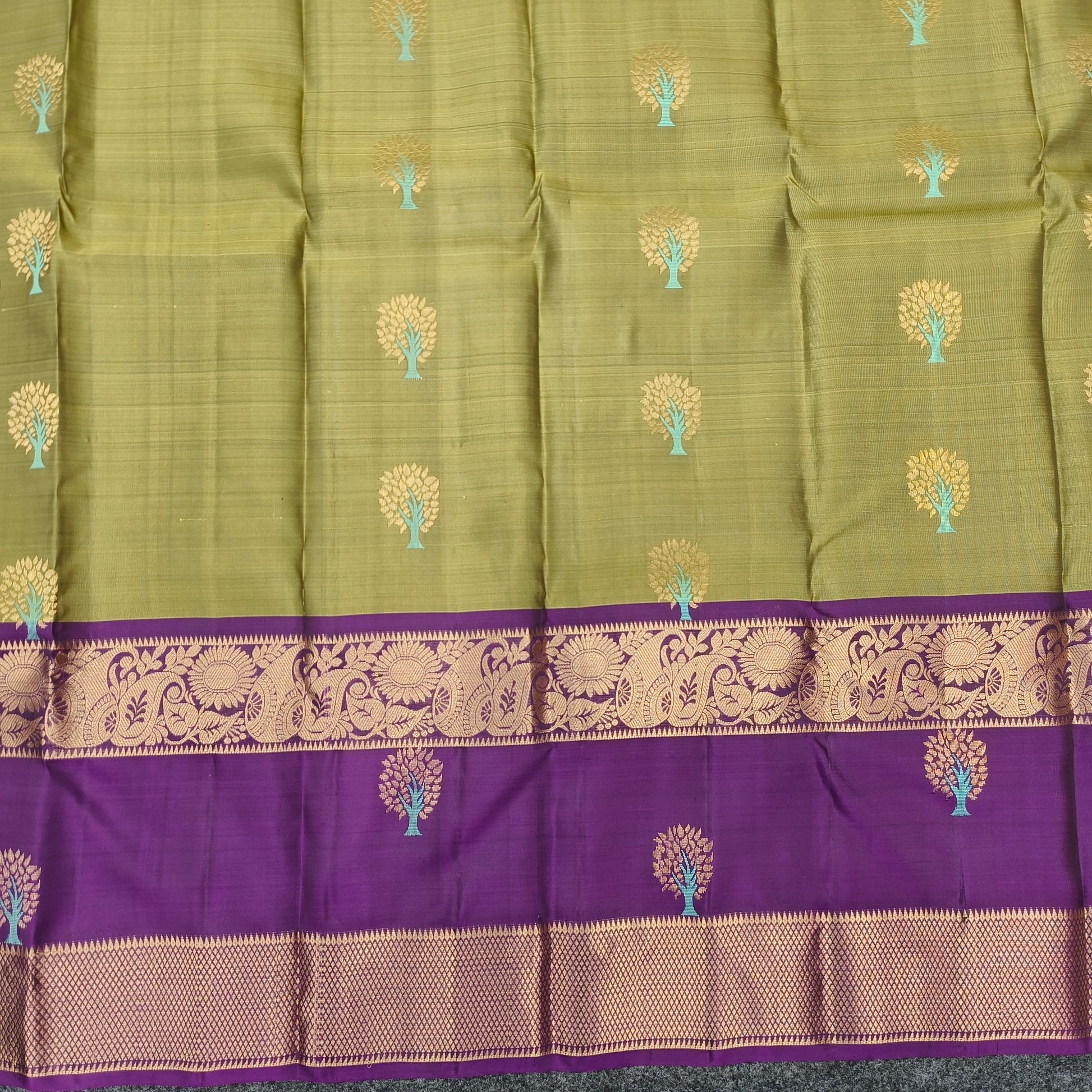 ✨Kanchi Pattu Handloom Gap Border Saree - Ambica Wedding Mall