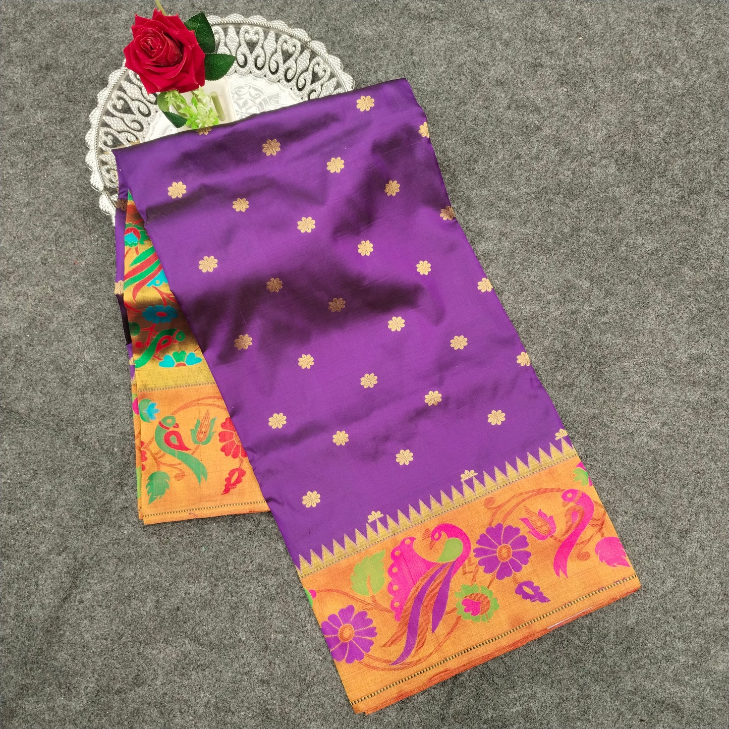 Pure Paithani Handloom Kanchi Pattu Saree - Ambica Wedding Mall