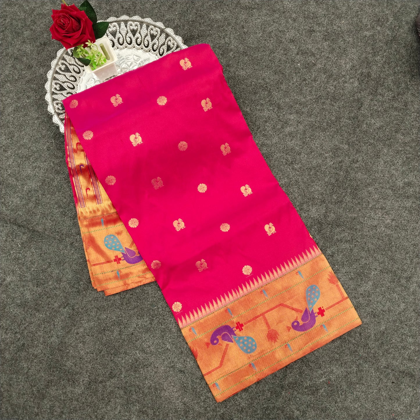 Pure Paithani Handloom Kanchi Pattu Saree - Ambica Wedding Mall
