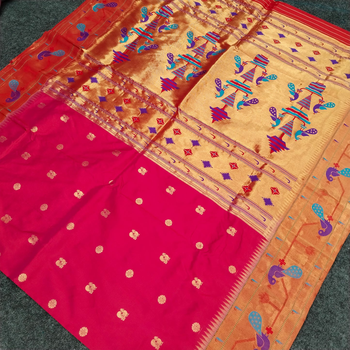 Pure Paithani Handloom Kanchi Pattu Saree - Ambica Wedding Mall