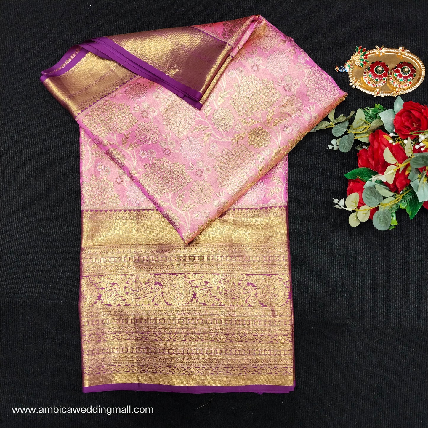 Pure Tissue Bridal Kanchi Pattu Handloom Saree - Ambica Wedding Mall