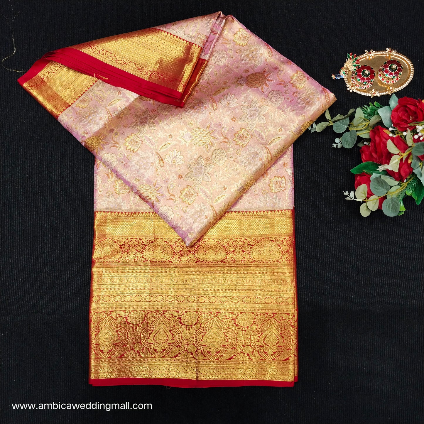 Pure tissue Bridal Kanchi Pattu Handloom Saree - Ambica Wedding Mall