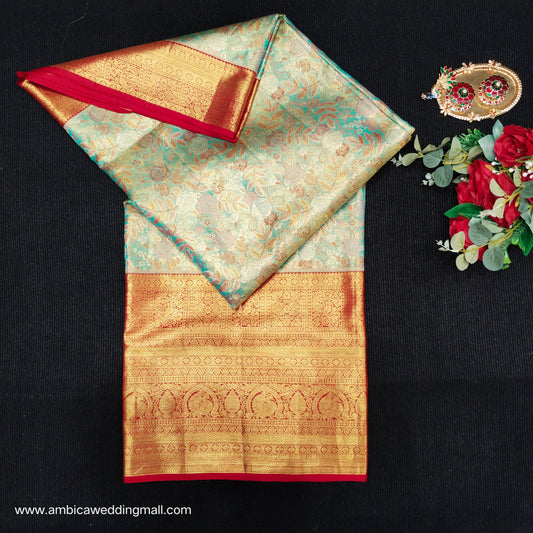 Pure tissue Bridal Kanchi Pattu Handloom Saree - Ambica Wedding Mall